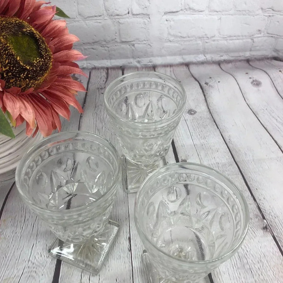 vintage set of 3 goblets pedestal stem - Picture 3 of 6
